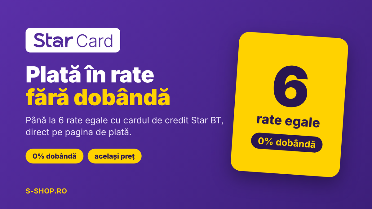 Plată în rate fără dobândă cu cardul Star BT pe s-shop.ro