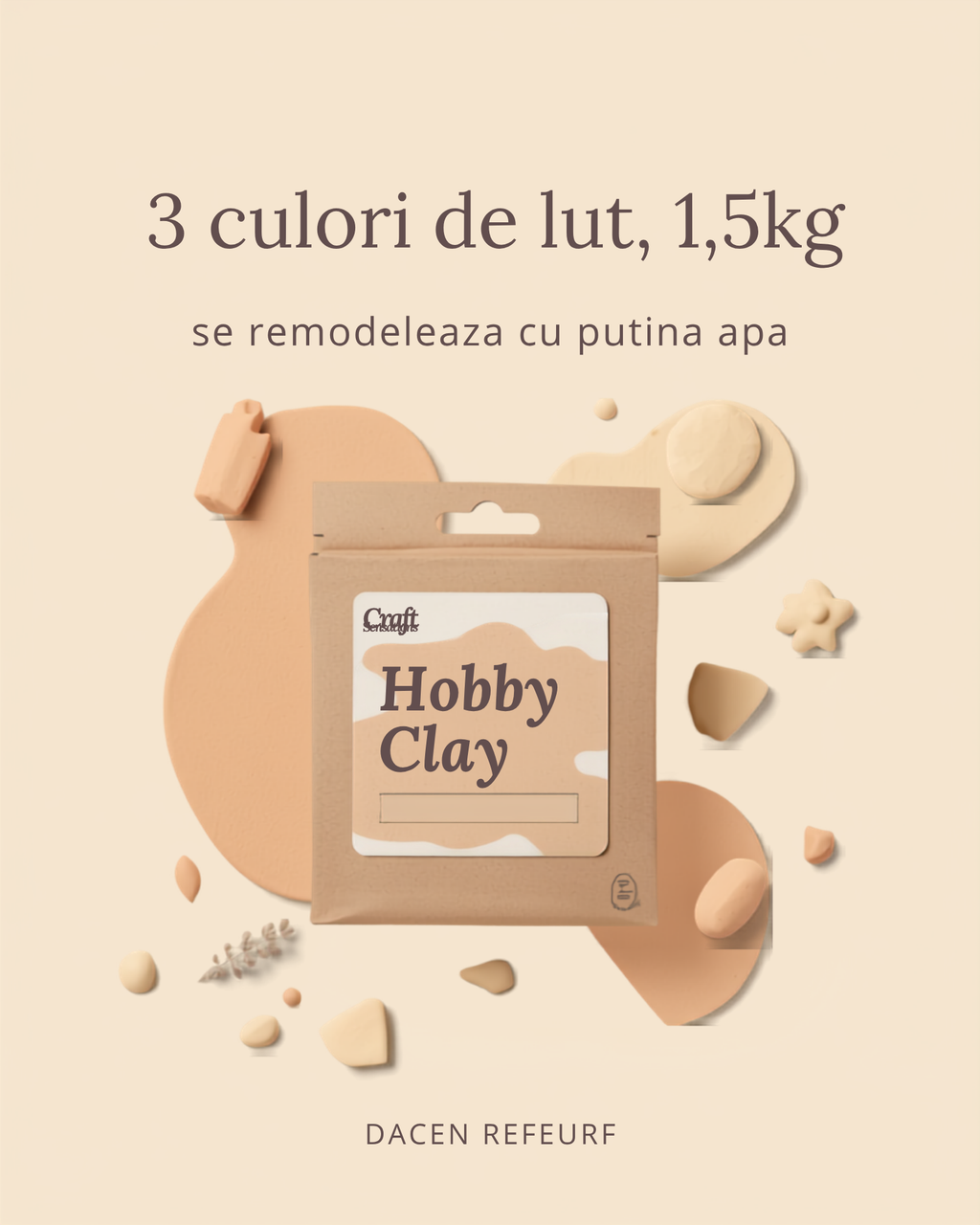 Set lut modelaj - 3 culori, se remodeleaza cu apa