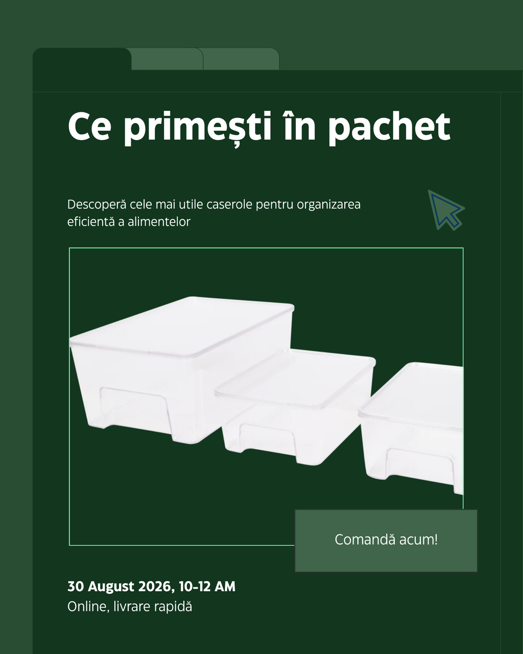 Continut pachet set caserole - 3 caserole plus capace