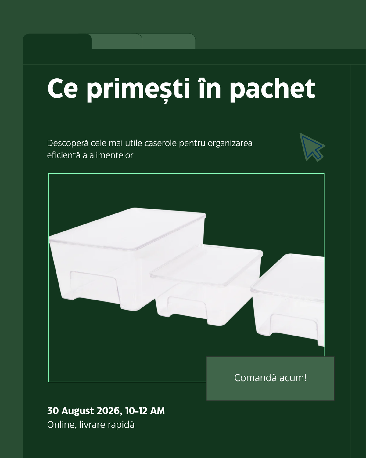Continut pachet set caserole - 3 caserole plus capace