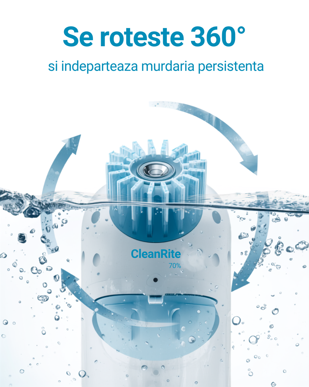 CleanRite Turbo Scrubber se roteste 360 grade