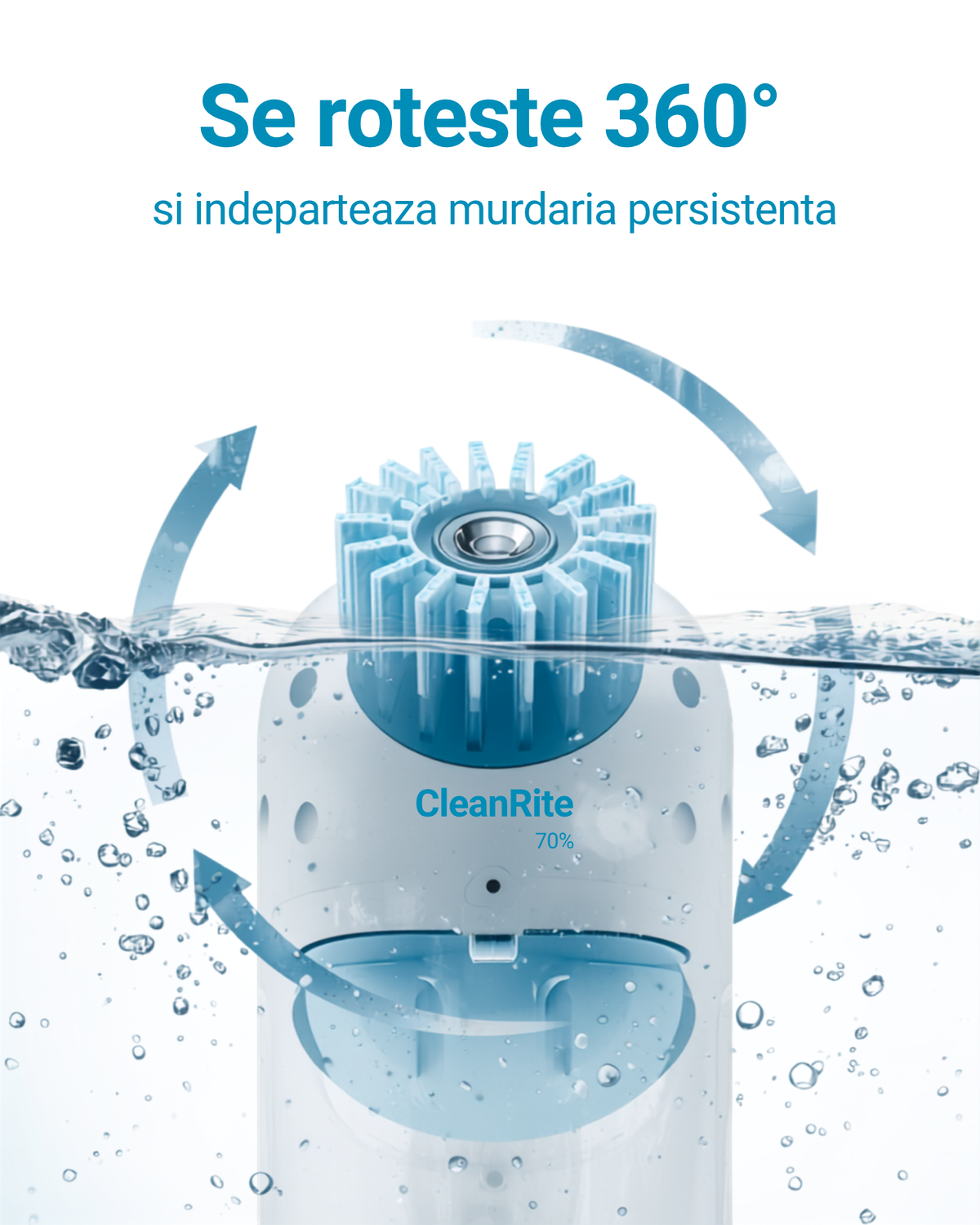 CleanRite Turbo Scrubber se roteste 360 grade