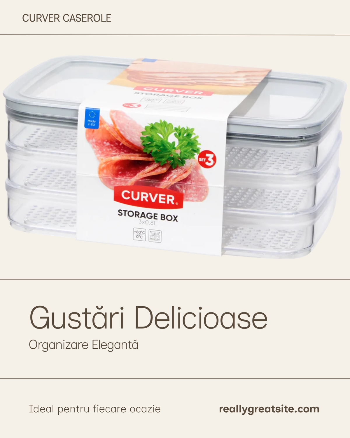 Caserole Curver pentru mezeluri branza si gustari