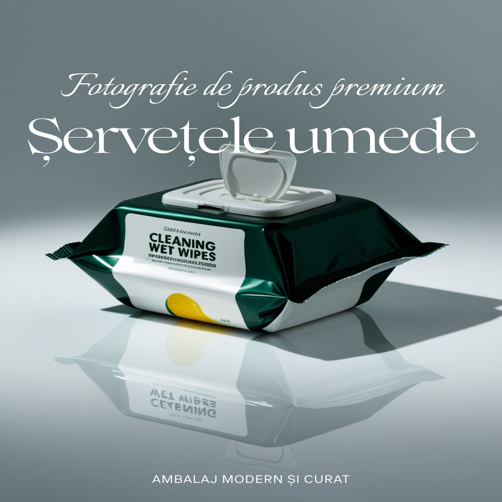 Pachet servetele umede pentru mop ClarSanit 50 buc, fundal alb