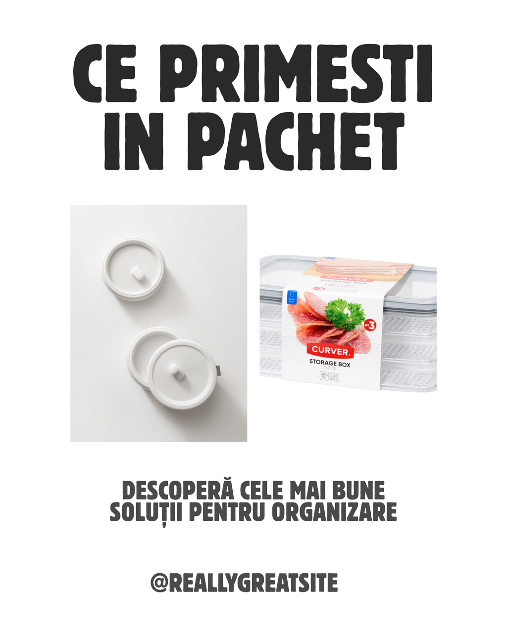 Continut pachet caserole Curver - 3 caserole plus capace