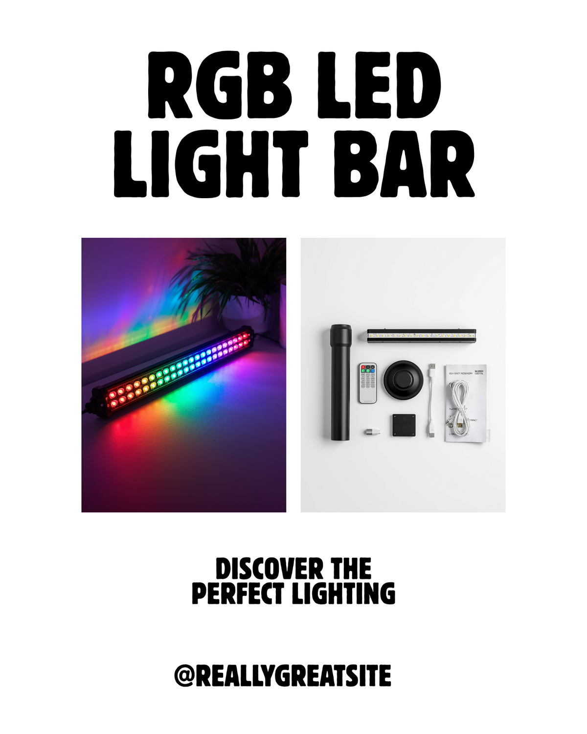 Continut pachet bara LED RGB 360