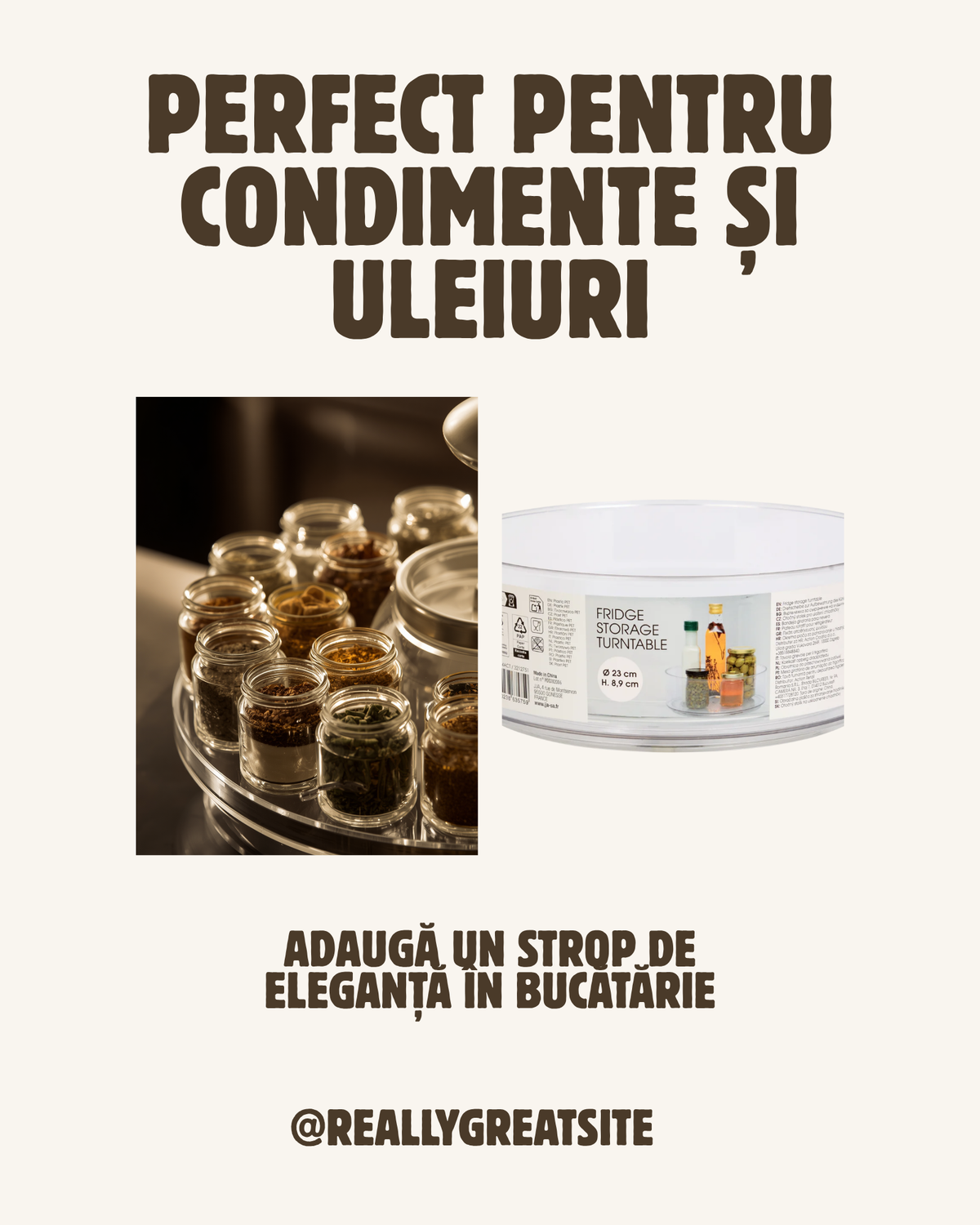 Platou rotativ 5Five pentru condimente uleiuri si borcane