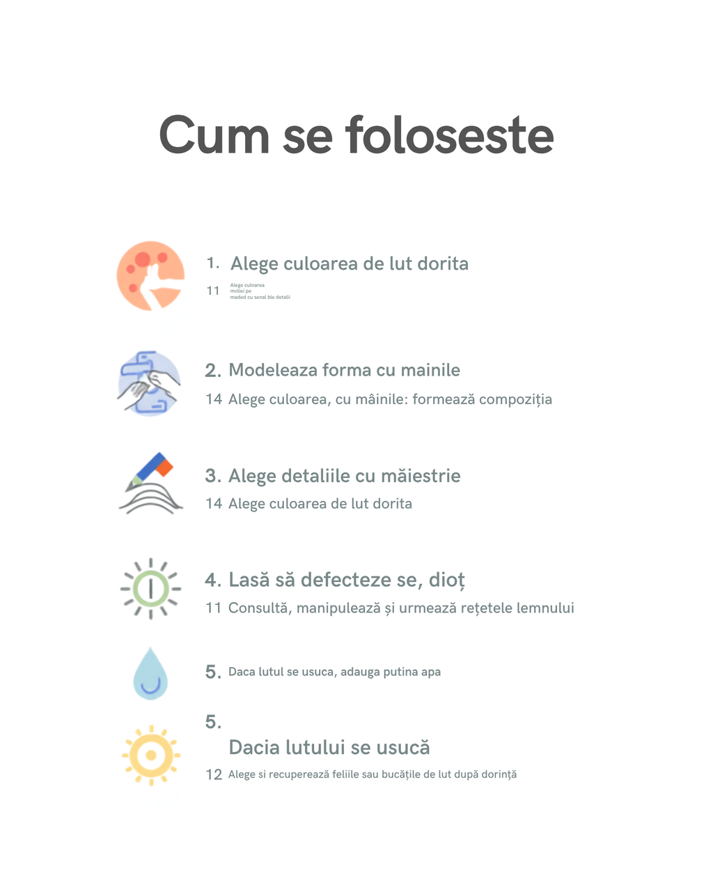Cum se foloseste setul de modelaj lut - 5 pasi