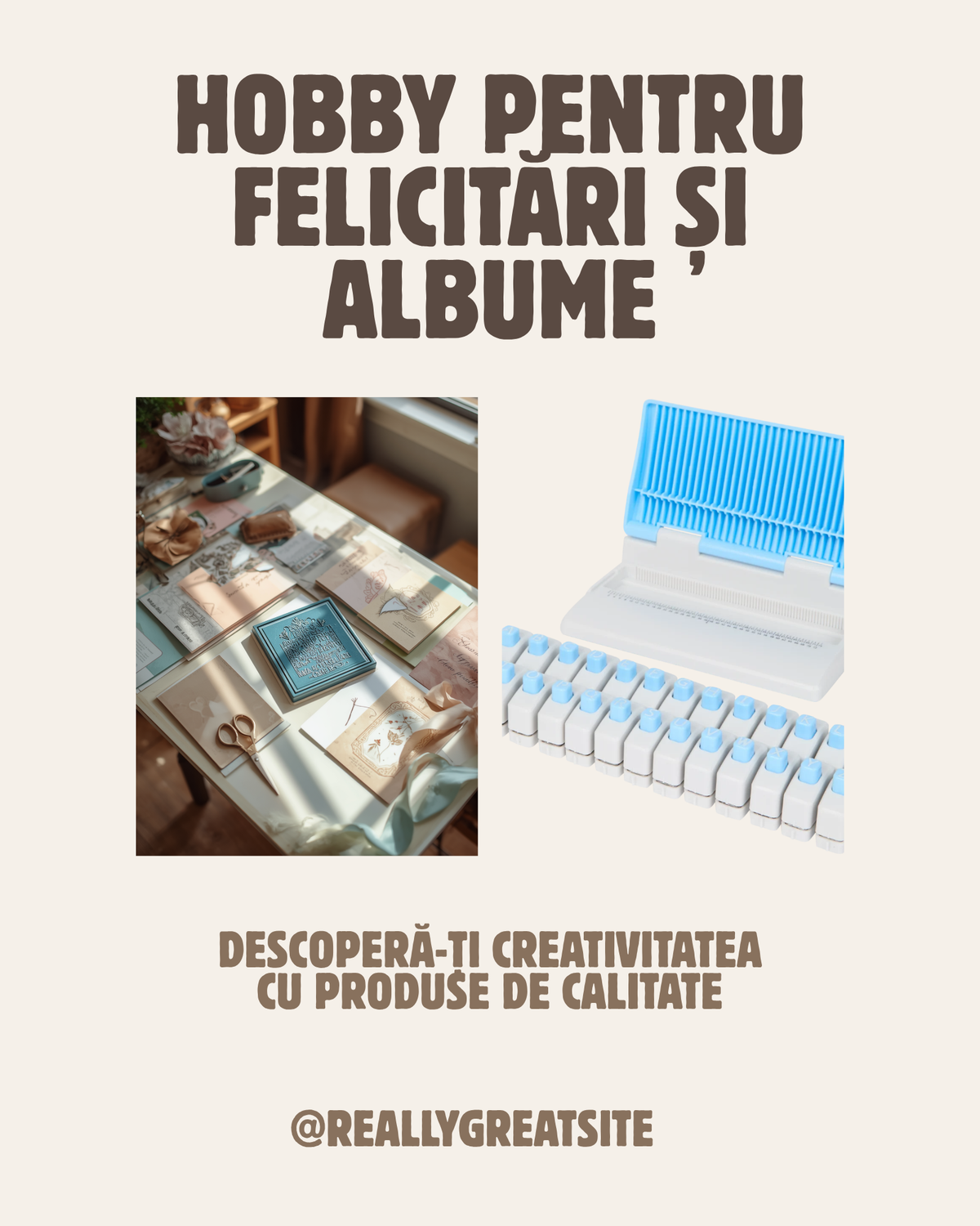 Placa stantat litere in scena scrapbooking cu felicitari handmade