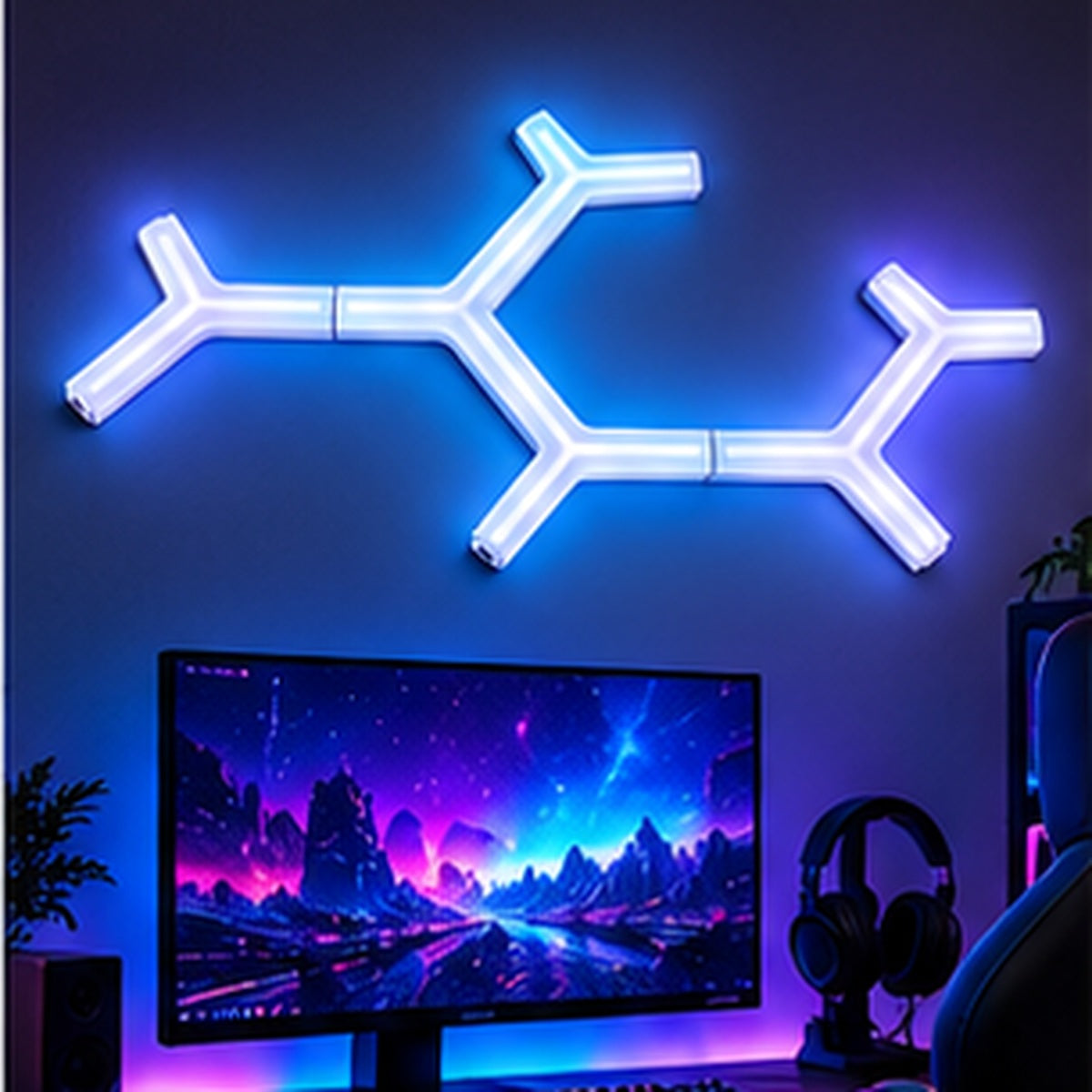 Panouri LED RGB într-un setup de gaming