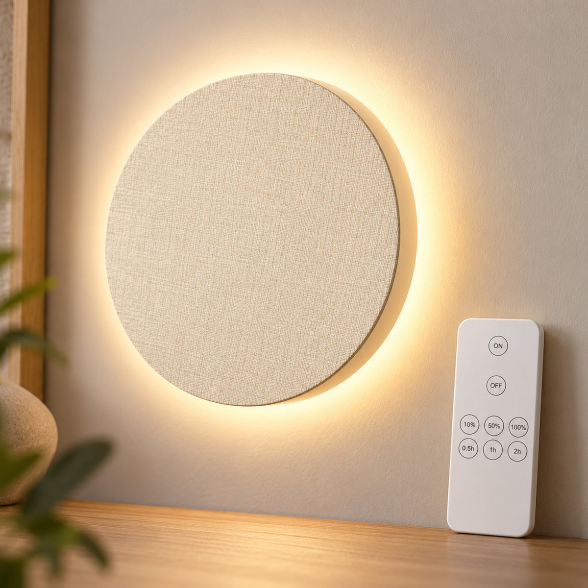 Lampă de perete reîncărcabilă Ø 18 cm, finisaj Crem