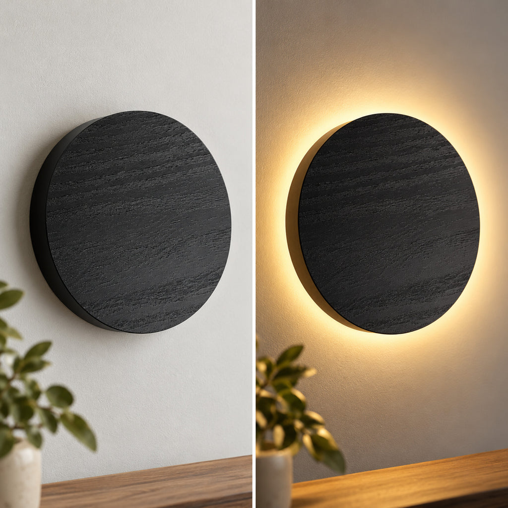 Lampă de perete reîncărcabilă Ø 18 cm, finisaj Negru