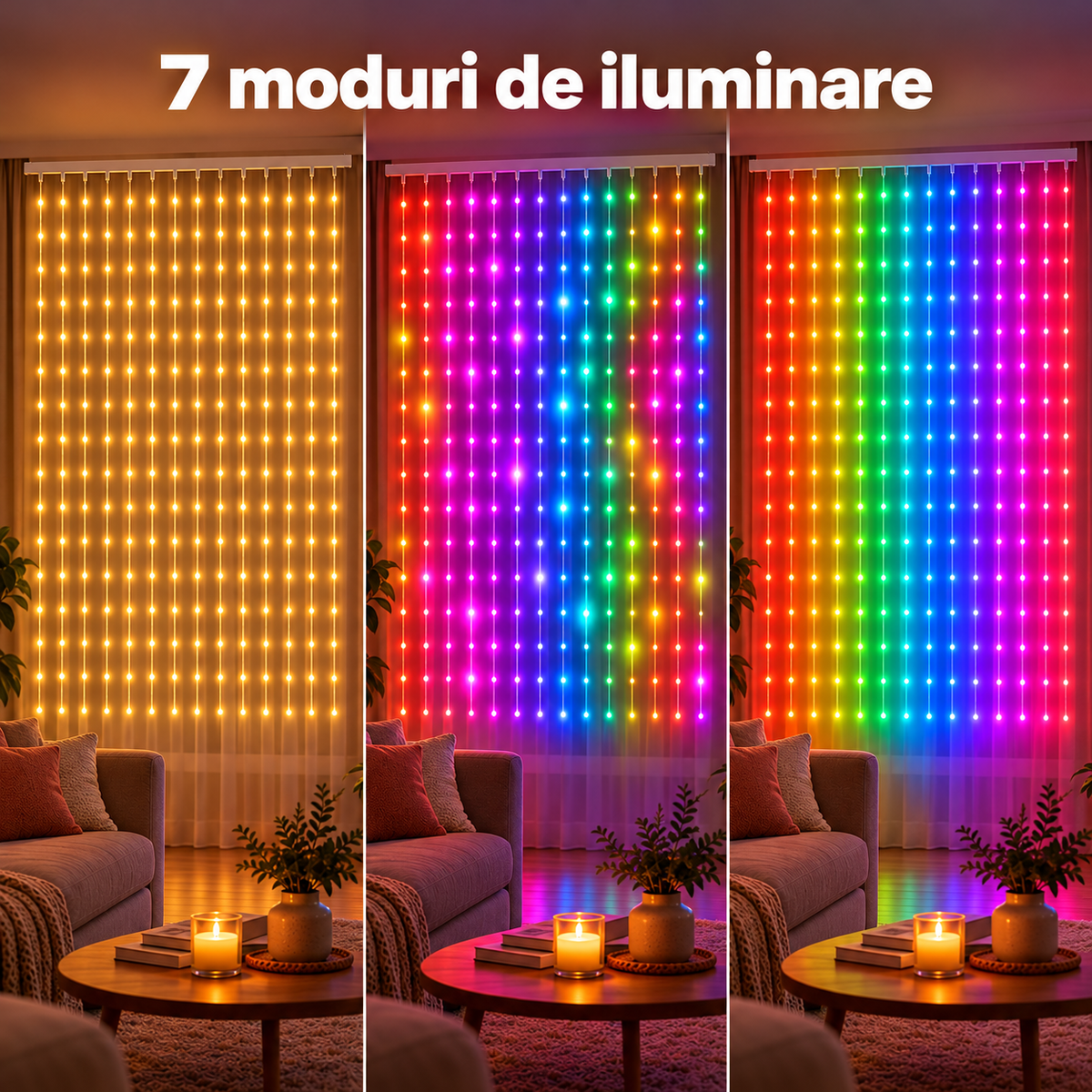 Prezentare moduri de iluminare ale instalației LED