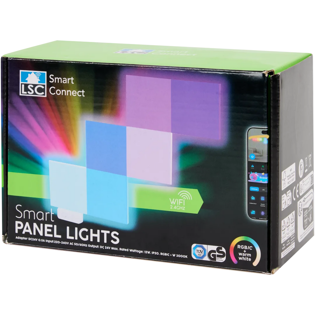 Panouri LED inteligente LSC Smart Connect RGBIC - aprinse pe perete