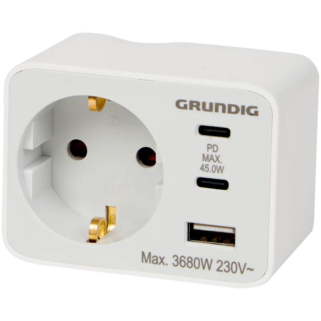 Adaptor priză Grundig cu 3 porturi USB