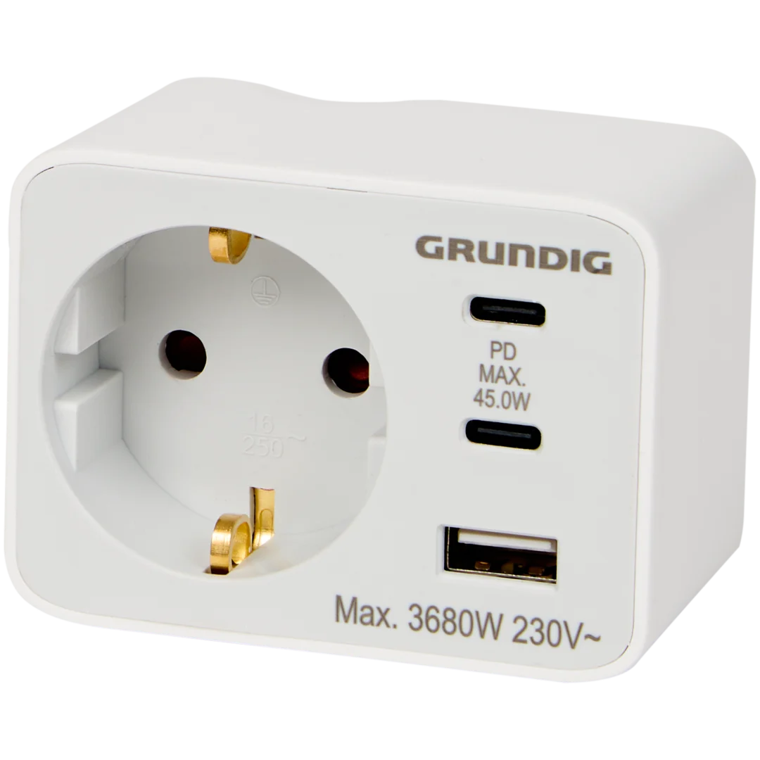 Adaptor priză Grundig cu 3 porturi USB