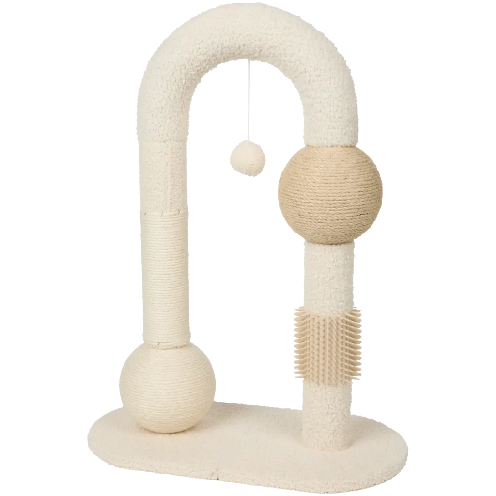 Stâlp de zgâriat pentru pisici din material teddy, 65 cm