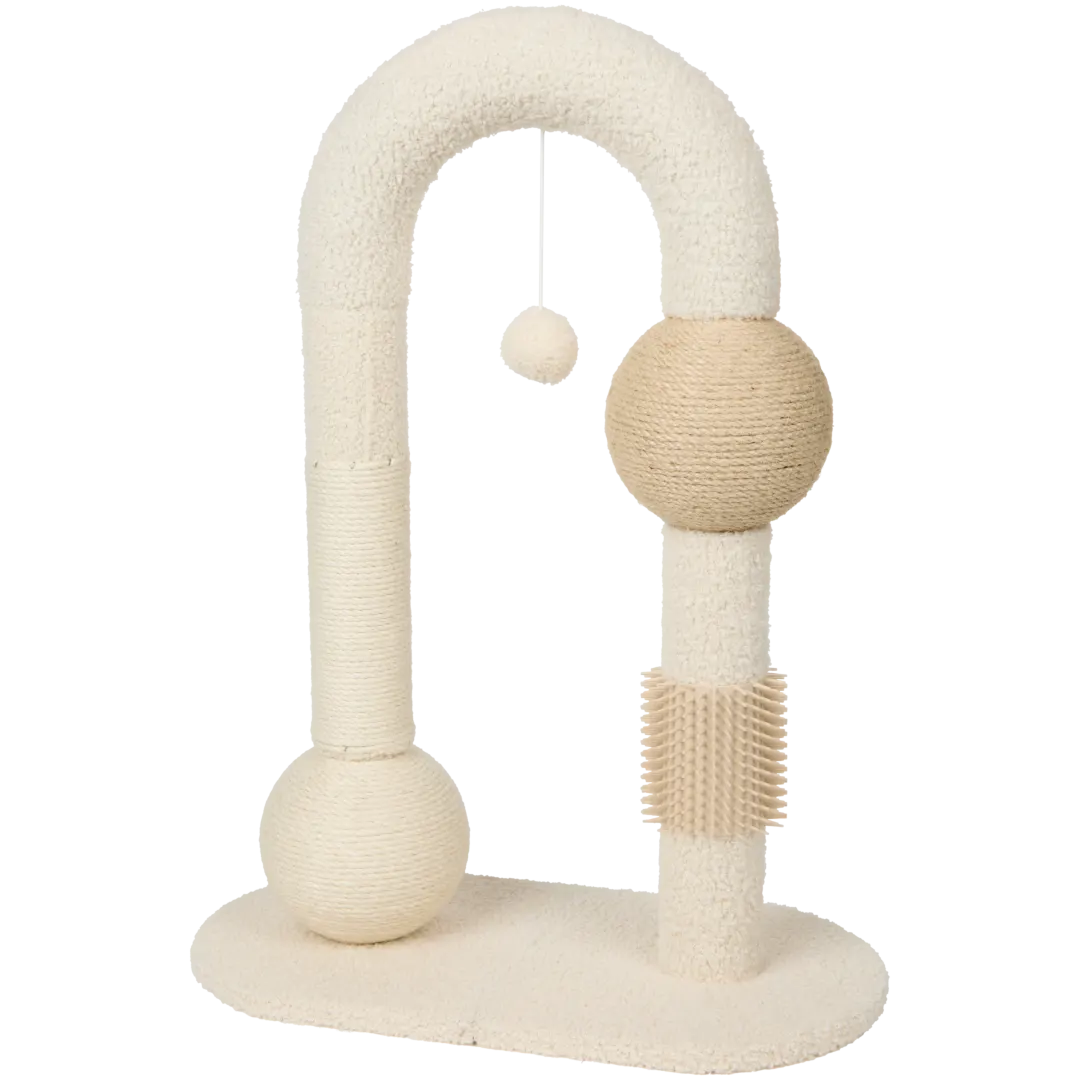 Stâlp de zgâriat pentru pisici din material teddy, 65 cm