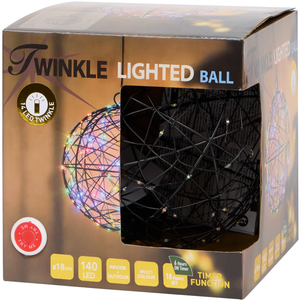 Glob luminos 140 LED multicolor Ø 18 cm, decorațiune
