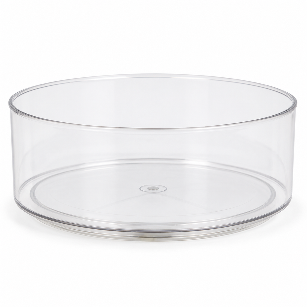 Platou rotativ transparent 5Five pe fundal alb