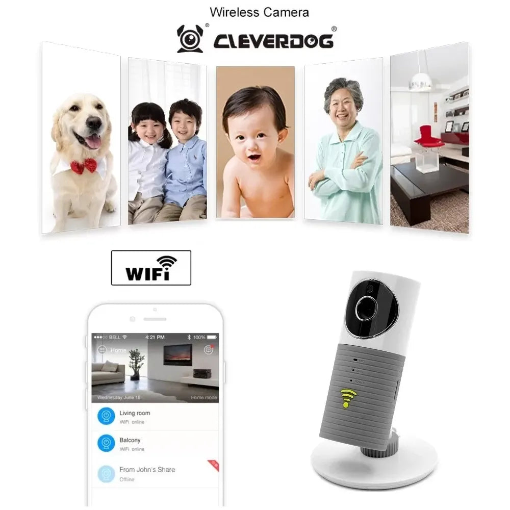 Baby Monitor WiFi CleverDog Full-HD gri