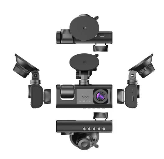 Camera Video de Bord Auto S-Eye 1080P HD cu 3 Camere, Senzor G, Night Vision, Monitorizare Parcare 24H