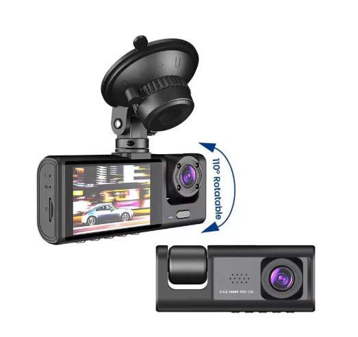 Camera Video de Bord Auto S-Eye 1080P HD cu 3 Camere, Senzor G, Night Vision, Monitorizare Parcare 24H