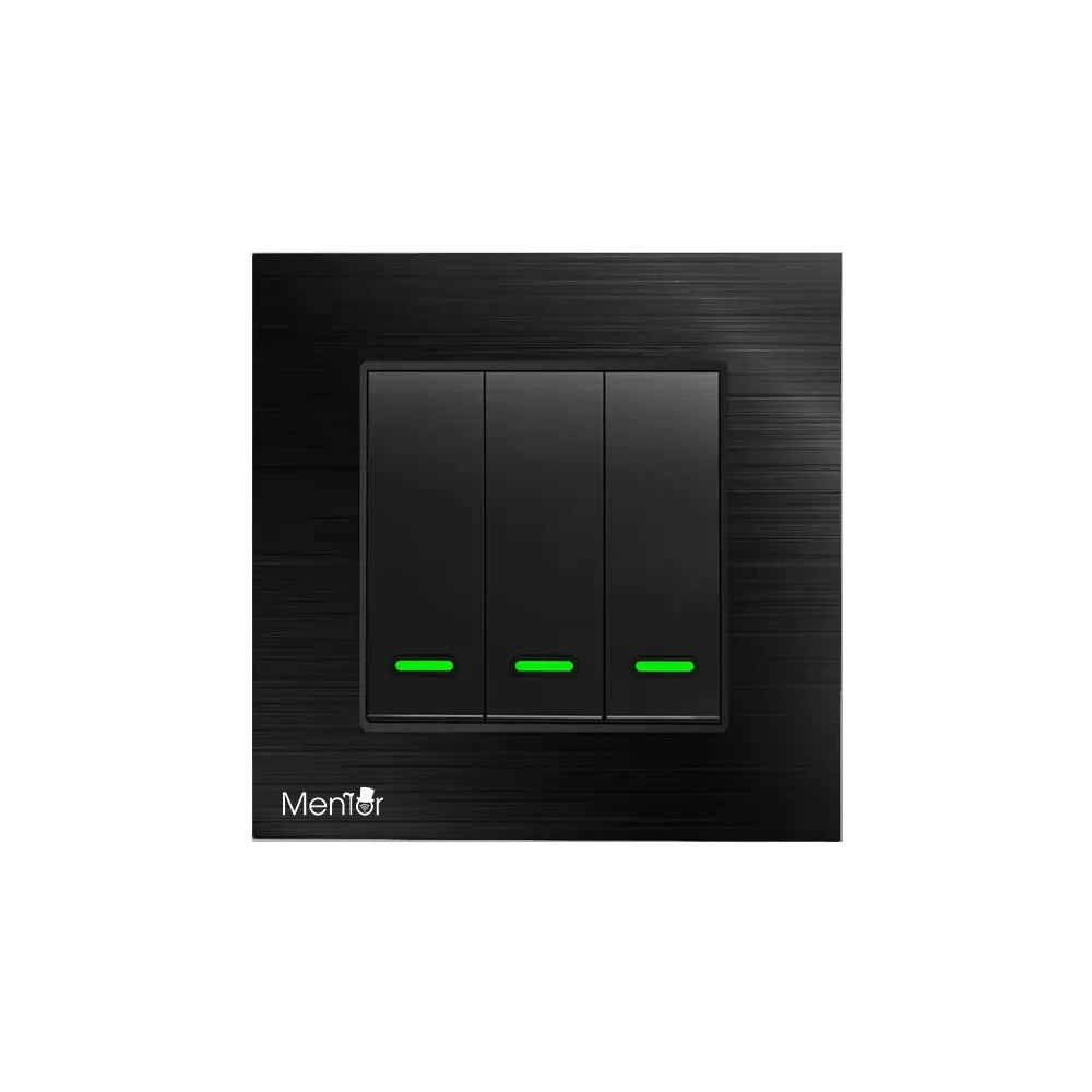 Întrerupător Smart WiFi PC ignifug negru triplu