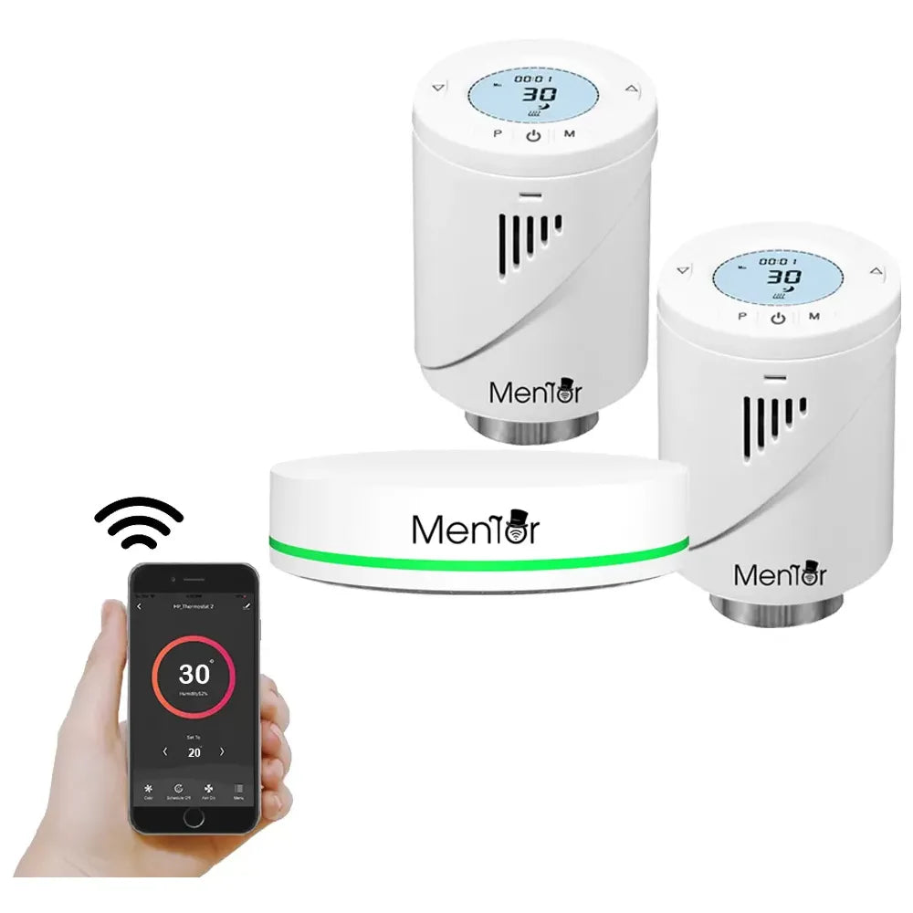 Kit 2 capete termostatice smart ZigBee cu hub TZB201