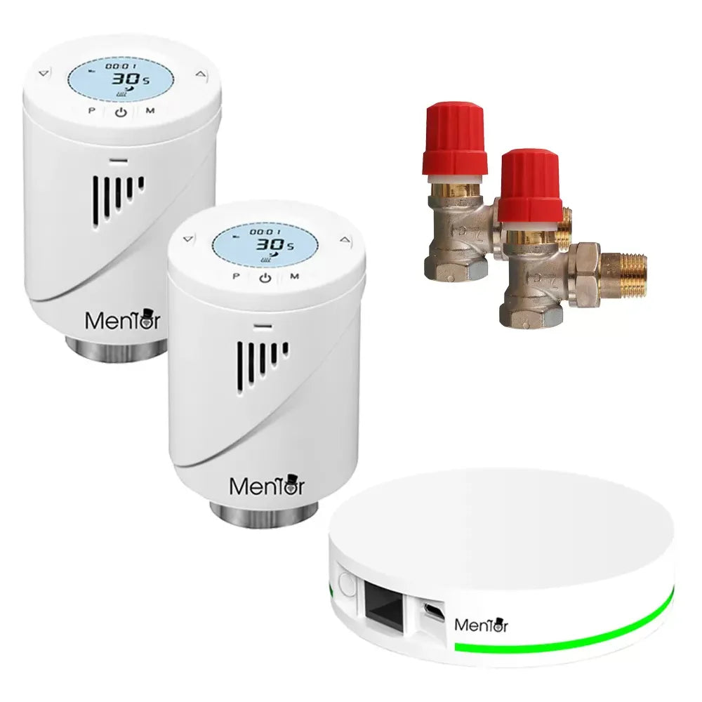 Kit termoficare smart ZigBee cu robinete Danfoss si hub 2 calorifere TZB221D