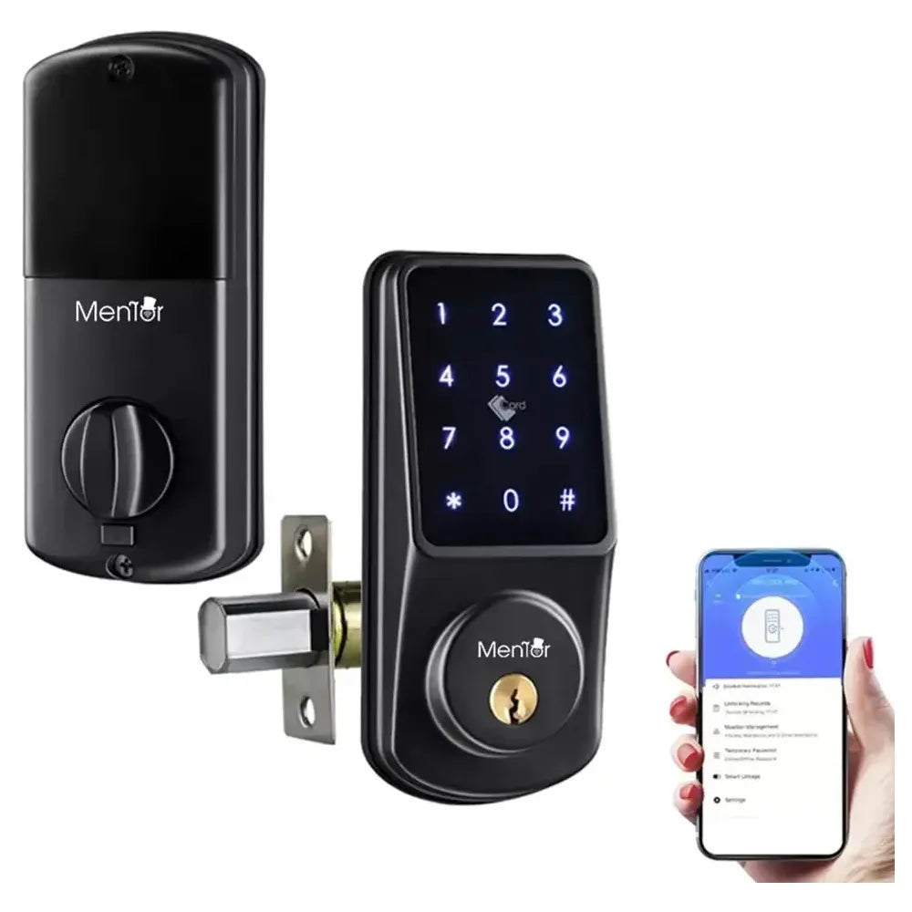 Yala smart WiFi neagra 5in1 pentru usa lemn SY087