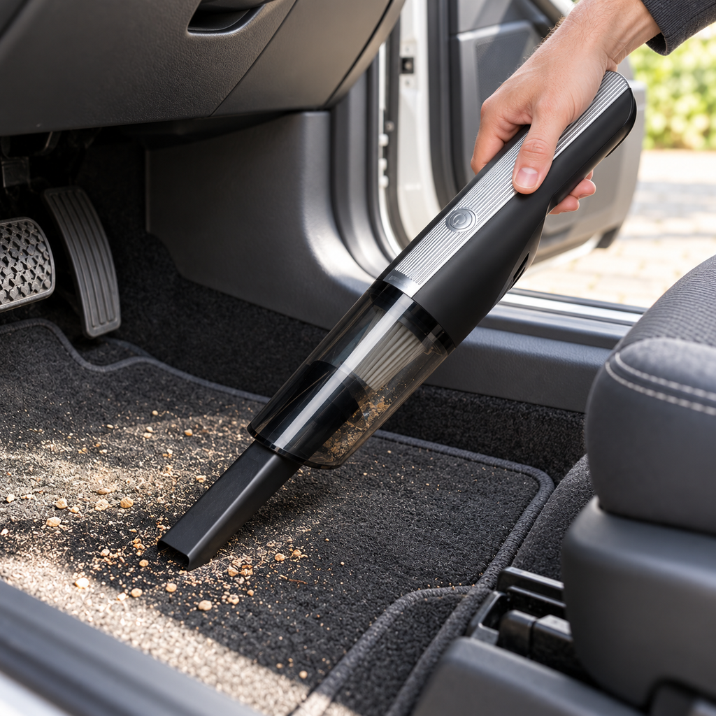 Aspirator C&C și accesorii pentru curățarea covorașului auto