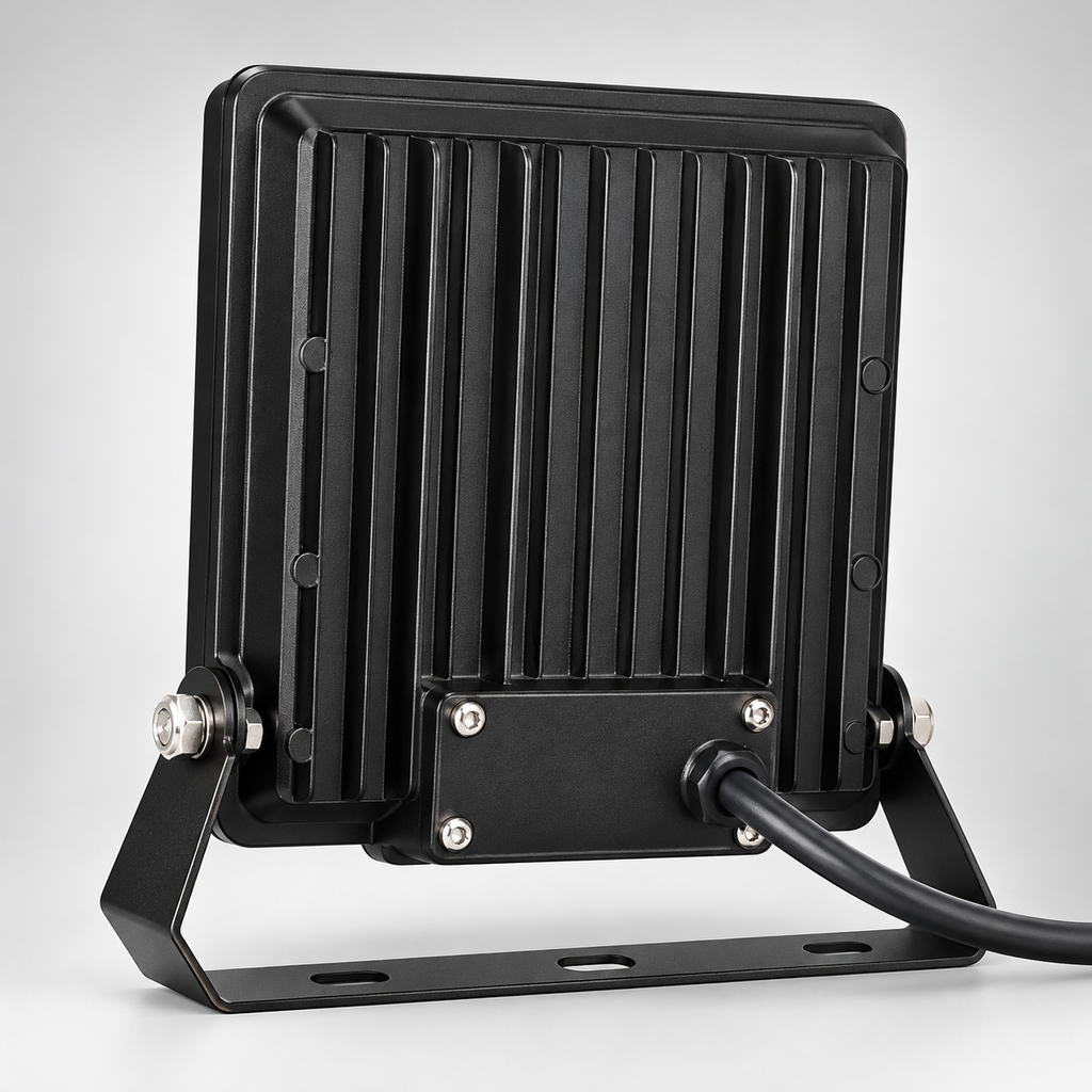Spatele proiectorului LED Baltimore cu radiator și suport