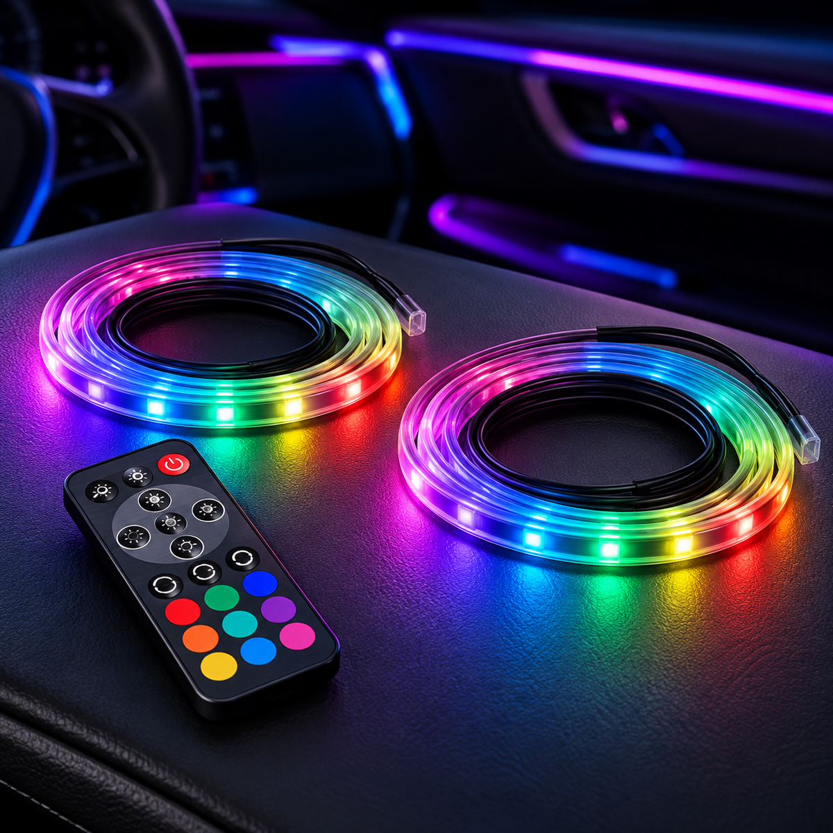 Două benzi LED RGB de 2 m și telecomandă