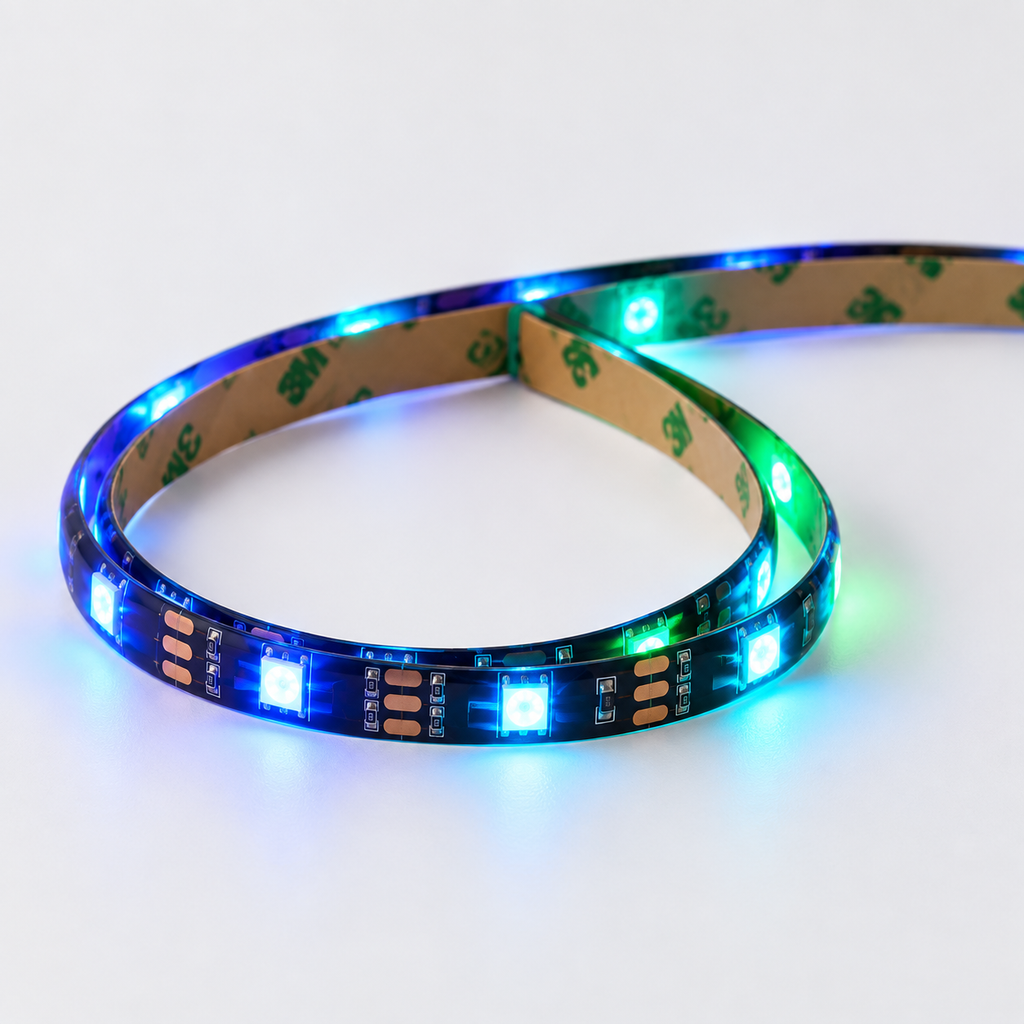 Detaliu bandă LED RGB Grundig autoadezivă