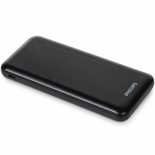 Baterie externă Philips 10000 mAh pe fundal alb