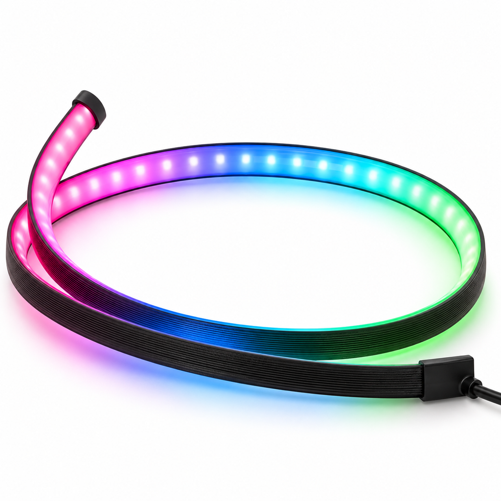 Bandă LED Battletron RGB de 110 cm pentru monitor, produs pe fundal alb