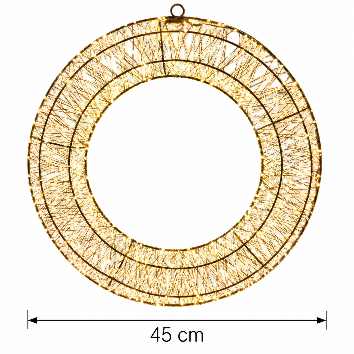 Coroniță LED cu diametrul de 45 cm, vedere frontală
