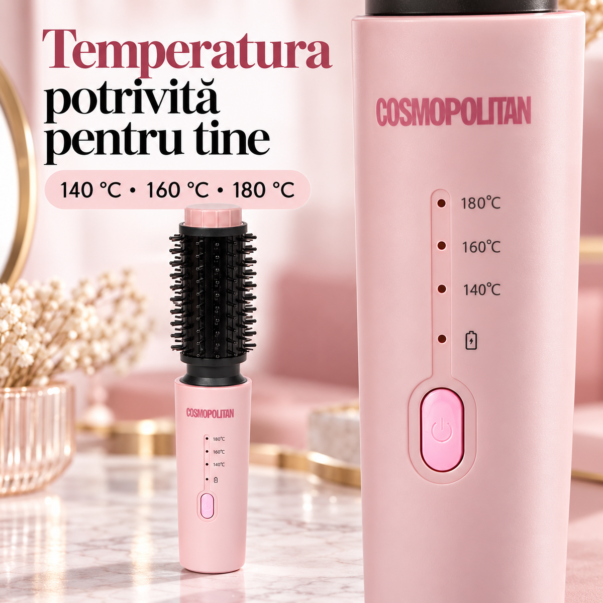 Perie termică wireless Cosmopolitan roz, 04-temperature