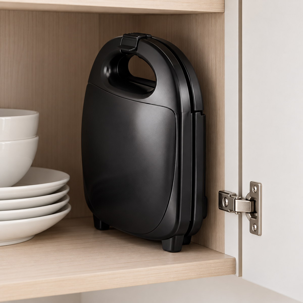 Sandwich maker Ciodex depozitat vertical într-un dulap
