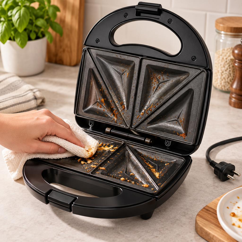 Curățarea plăcilor antiaderente ale sandwich maker-ului