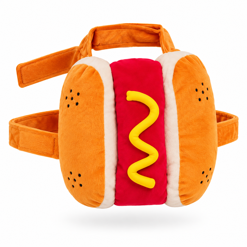 Costum Hot Dog pentru câini cu curele de prindere desfăcute
