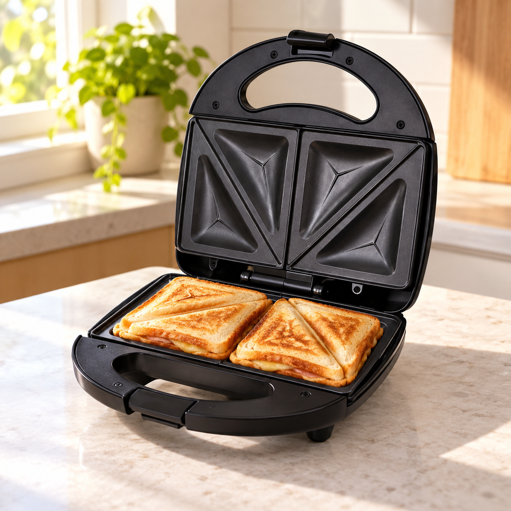 Sandvișuri triunghiulare prăjite în sandwich maker