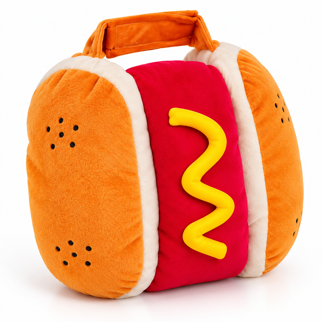 Costum Hot Dog pentru câini pe fundal alb, imagine principală