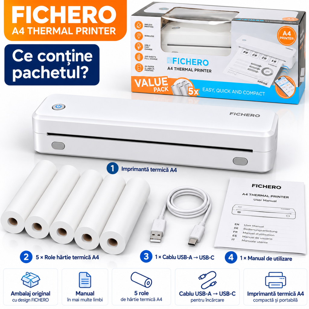 Fichero A4 - conținutul pachetului