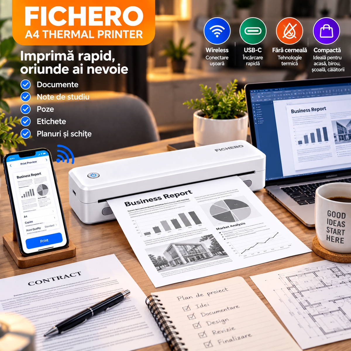 Fichero A4 - utilizare în birou