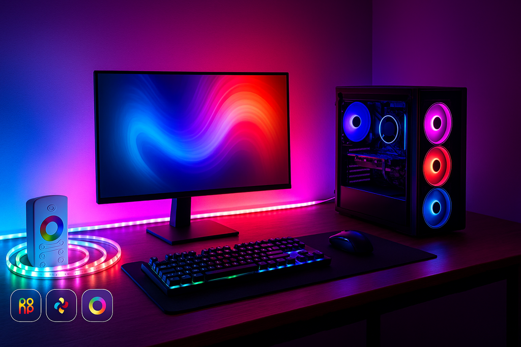 Bandă LED Philips RGB 5m, 24W, 1500 lm, telecomandă, 256 culori, iluminare ambientală