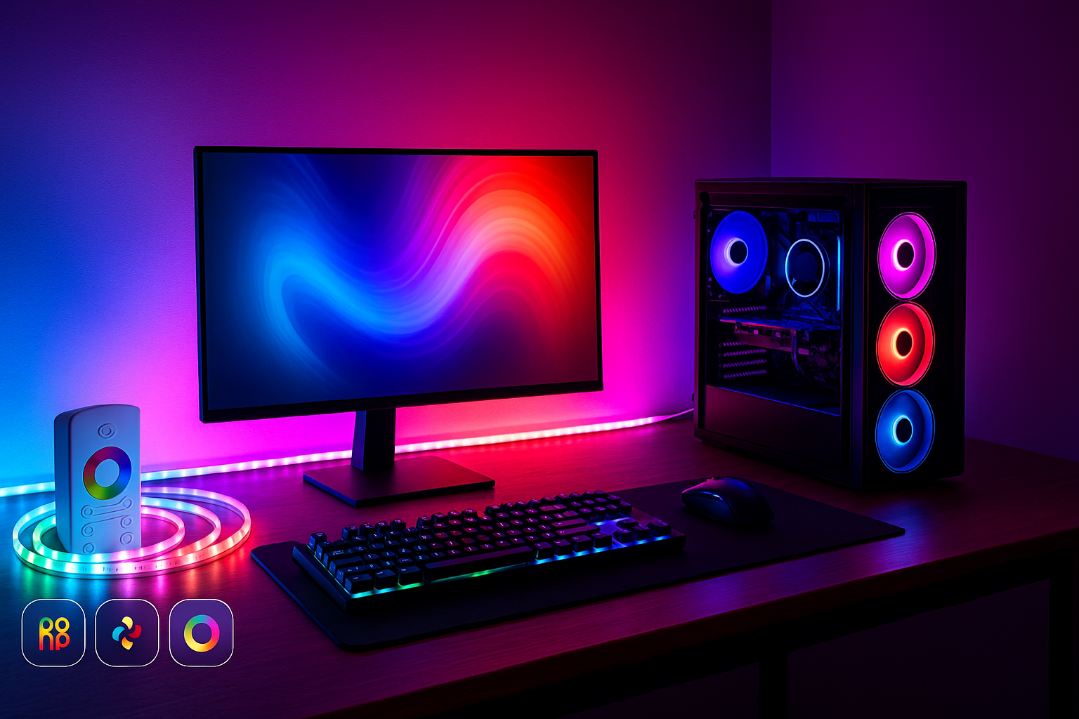 Bandă LED Philips RGB 5m, 24W, 1500 lm, telecomandă, 256 culori, iluminare ambientală