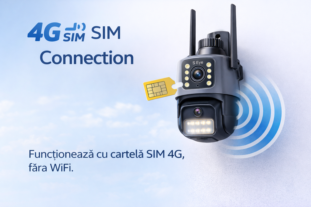 Cameră supraveghere S-Eye WiFi PTZ 6MP, zoom optic 10X, detectare persoane, vedere nocturnă color