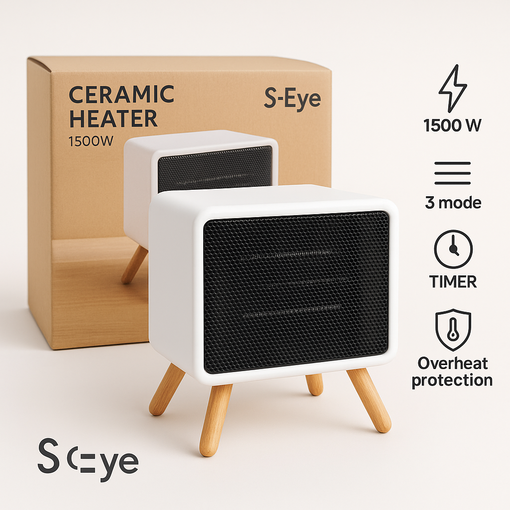 Încălzitor Ceramic S Eye 1500 W pentru camere de 10 până la 15 mp